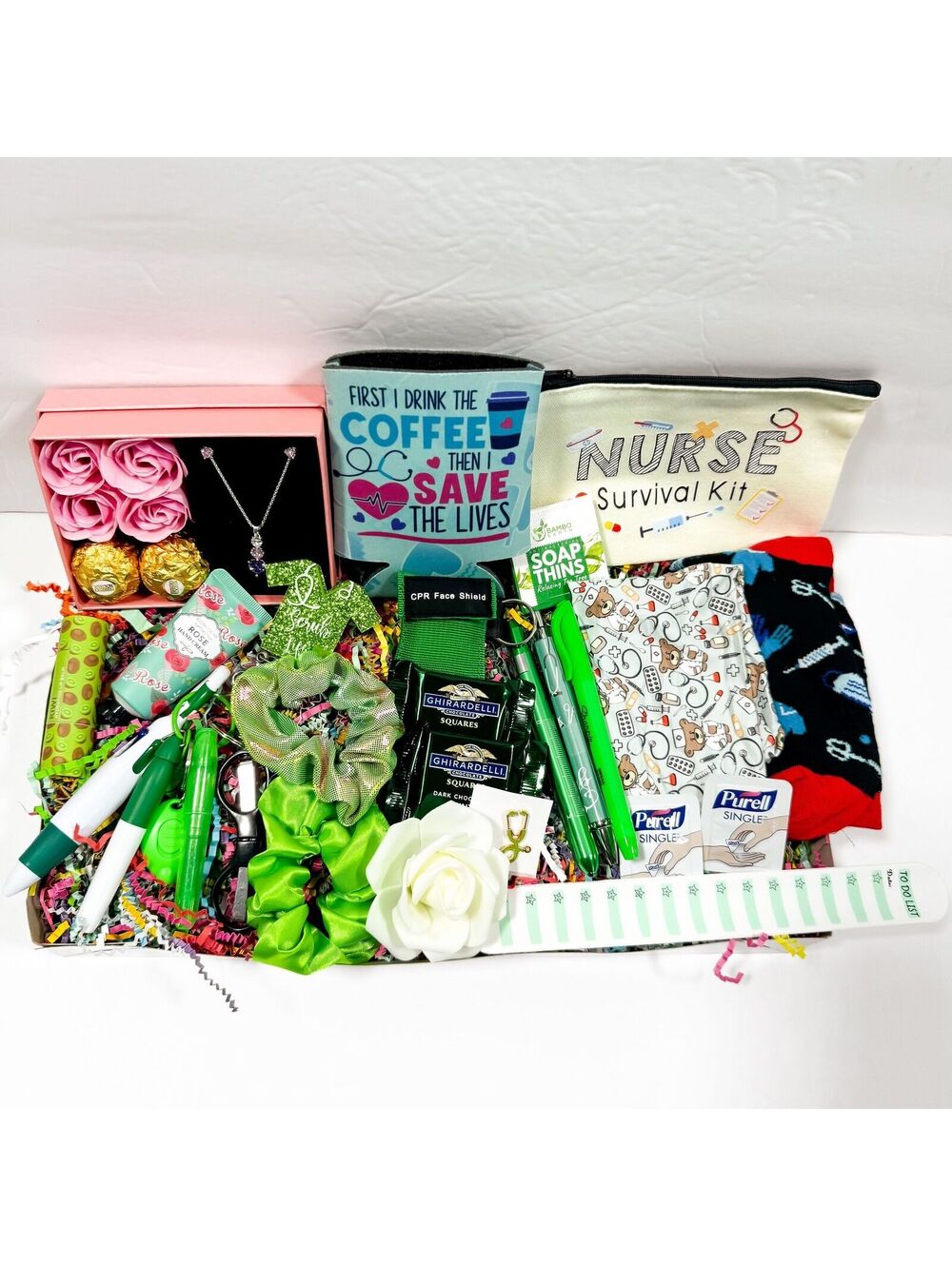 Luxury Nurse Gift Set Box with Self Care Items, Chocolates